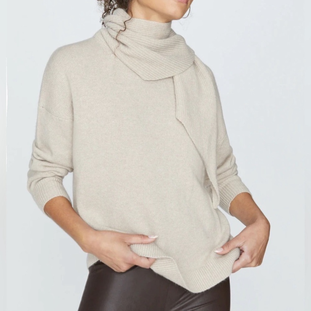 Brochu Walker Rhea Pullover Sweater XS Scarf Neck Cashmere Wool Academia Luxury